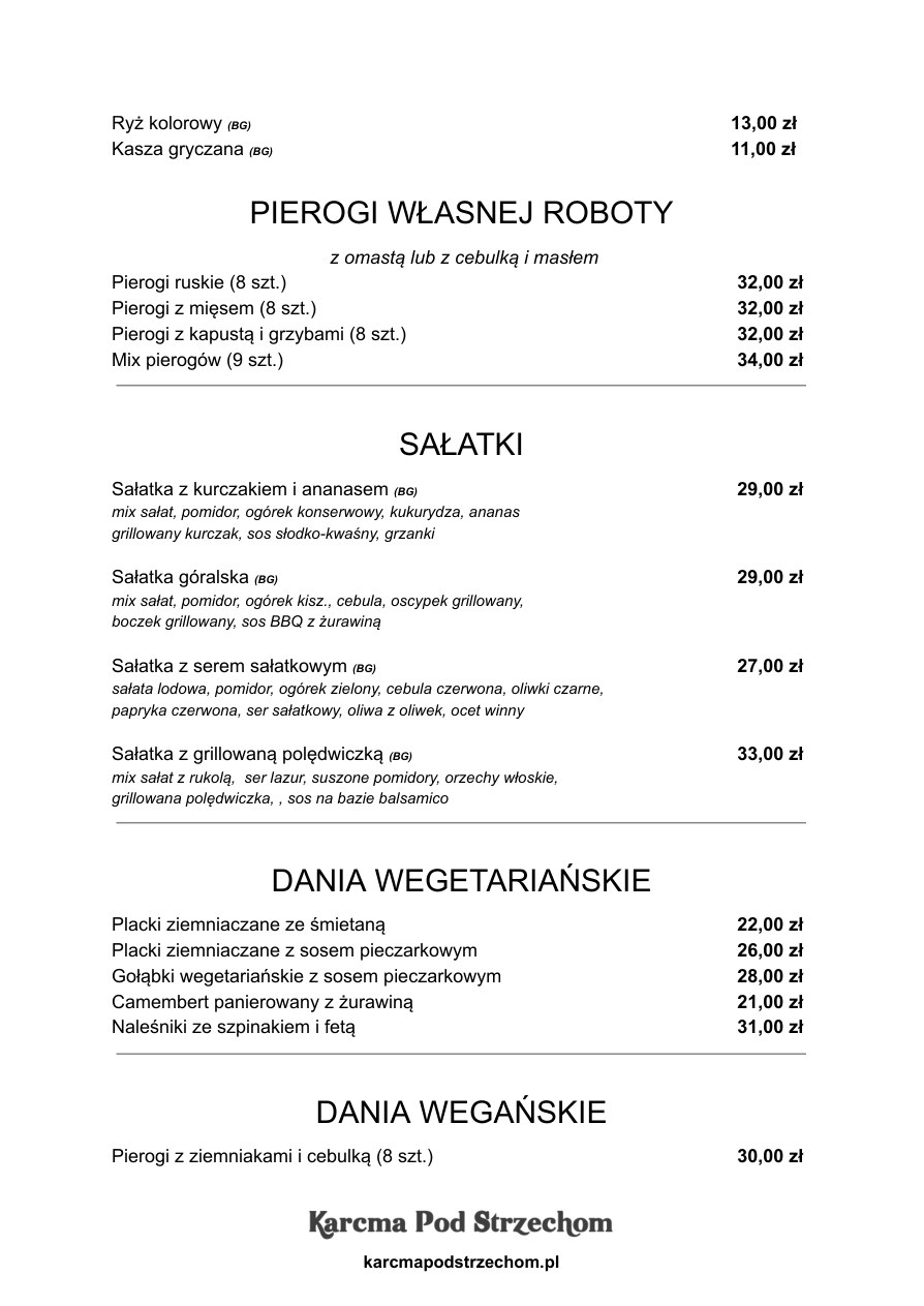 Menu Karcma Pod Strzechom — strona 5